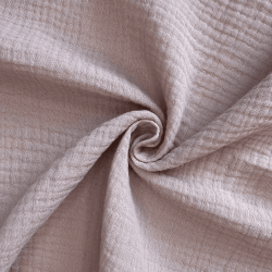 Ткань Муслин Жатый (Ширина 1,4м), цвет Пыльно-Розовый (на отрез) в Тамбове