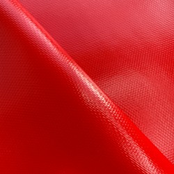 Ткань ПВХ 600 гр/м2 плотная (Ширина 1,5м), цвет Красный (на отрез) в Тамбове