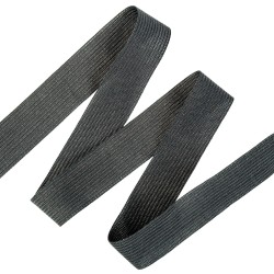 Окантовочная лента-бейка, цвет Чёрный 22мм (на отрез) в Тамбове