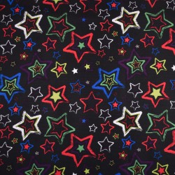 Ткань Oxford 600D PU (Ширина 1,48м), принт &quot;Звезды на черном&quot; (на отрез) в Тамбове