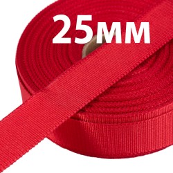Лента Репсовая 25 мм, цвет Красный (на отрез) в Тамбове
