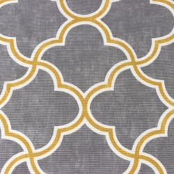 Интерьерная ткань Дак (DUCK) (ширина 1,8м), принт &quot;Орнамент на Сером&quot; (на отрез) в Тамбове