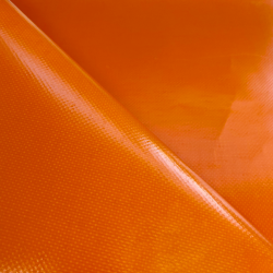 Ткань ПВХ 450 гр/м2 (Ширина 1,6м), цвет Оранжевый (на отрез) в Тамбове