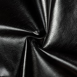 Ткань Дерматин (Кожзам) для мебели (Ширина 138см), цвет Черный (на отрез) в Тамбове