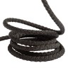 Шнур с сердечником 7мм, цвет Чёрный (плетено-вязанный, плотный)