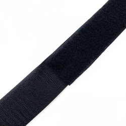 Контактная лента 40мм (38мм) цвет Черный (велькро-липучка, на отрез)  в Тамбове